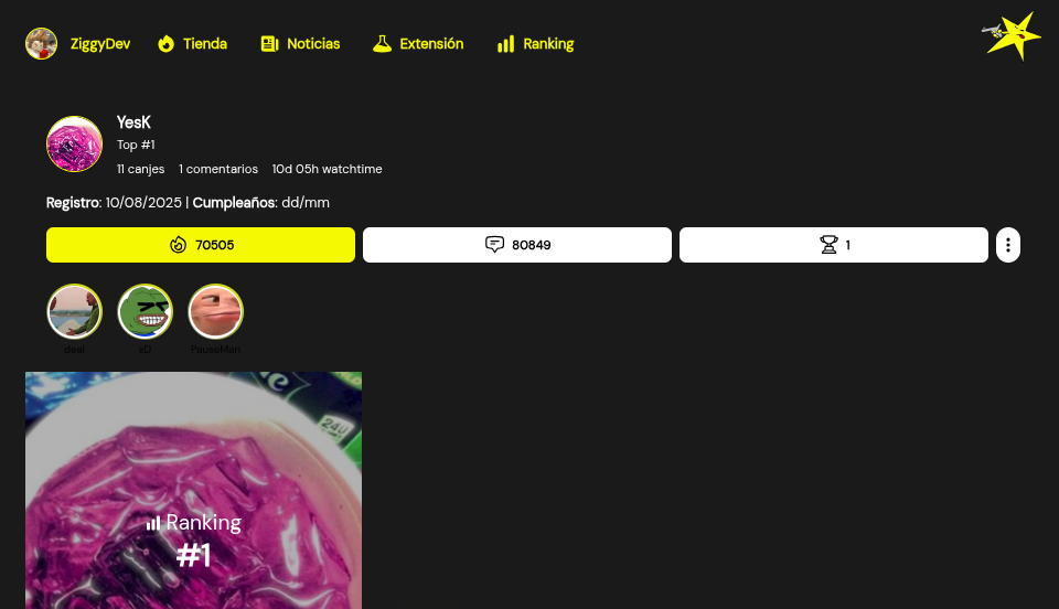 Perfil de Yesk Perfil de Yesk